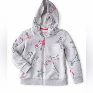 Girls 4/5 Cat & Jack Gray Hoodie with Pink & Purple Unicorns